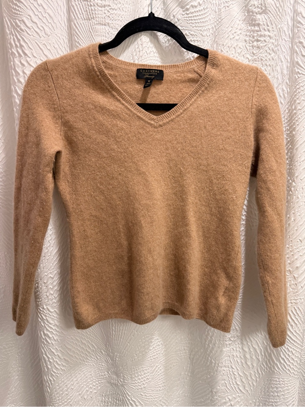 V-Neck 100% Cashmere Sweater, Charter Club, Medium, $29